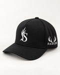 Nocturnal black SADLER hat with bone embroidery