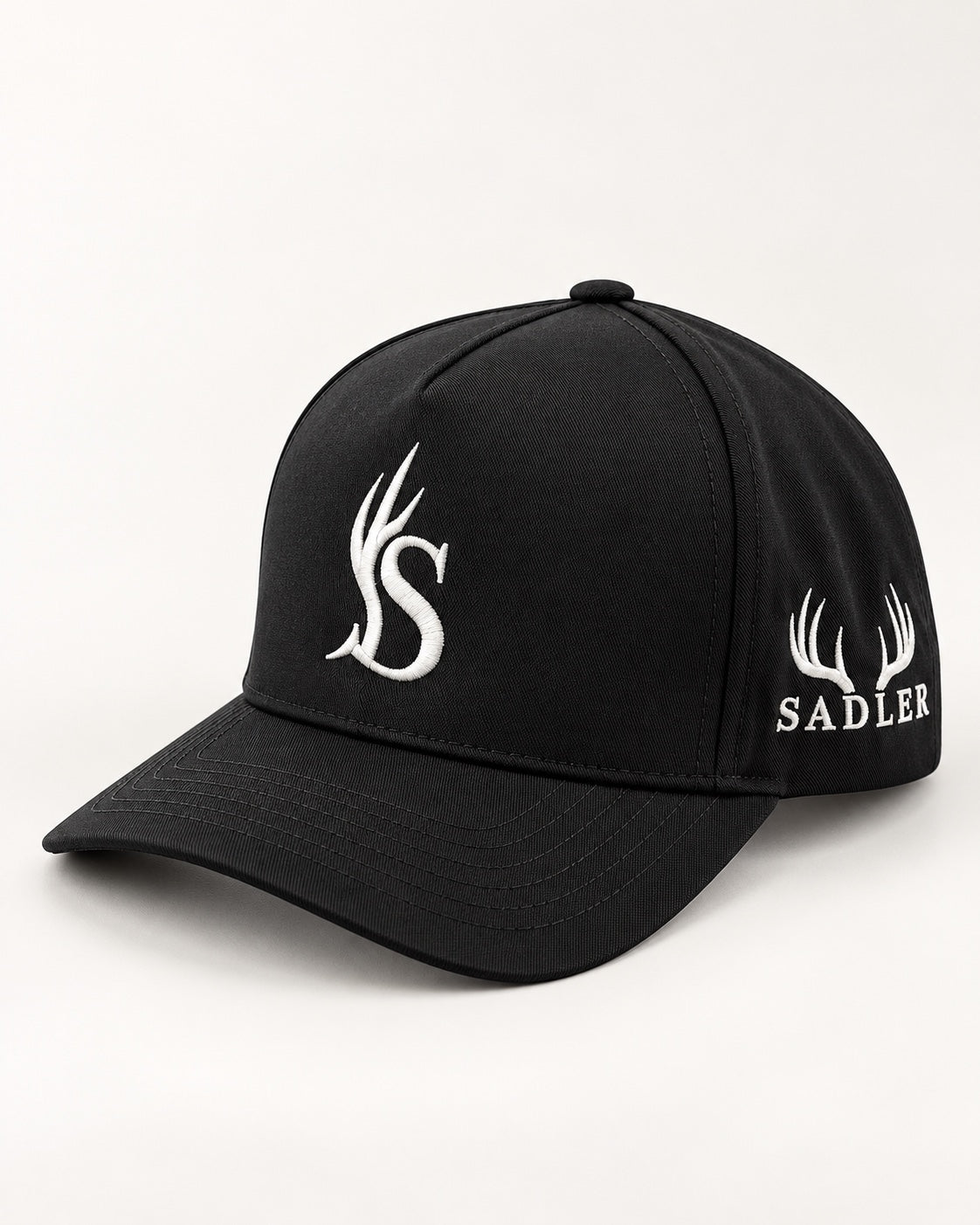 Nocturnal black SADLER hat with bone embroidery